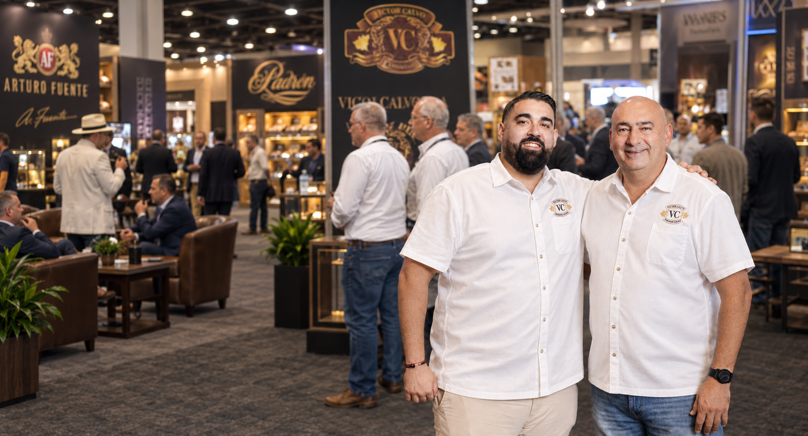 Victor Calvo family at a trade show